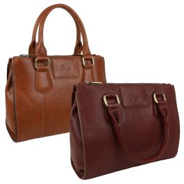 Ladies Soft Natural Leather Medium Grab Handbag by GiGi