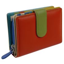 Ladies Tab Flap Over Leather Purse/Wallet by Golunski Graffiti Change Gift Box-Pacific